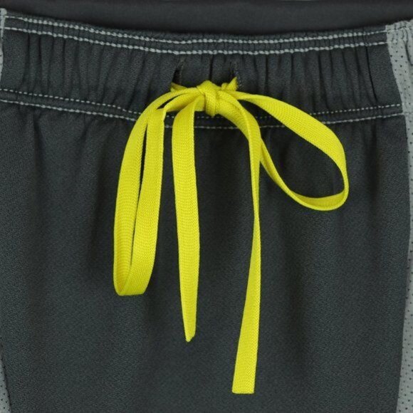 The North Face Men's Large Gray Yellow Double Layer Activewear Shorts - Picture 7 of 9